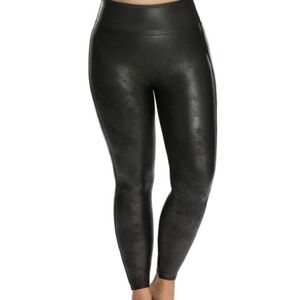 SPANX Faux Leather Leggings, High Waisted, Size 2XL, Black, Shaping
